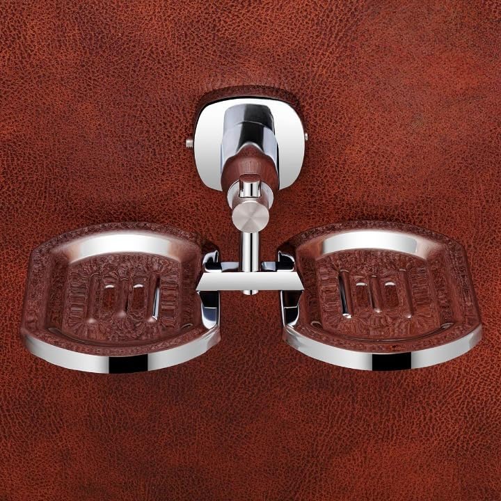 MVM Enterprise Double soap Holder for Bathroom Stainless Steel Round Shape Double Soap Dish Soap Case Soap Holder Soap Stand Corrosion Free Double Soap Holder with Chrome Finish (1 pcs) - Image 3