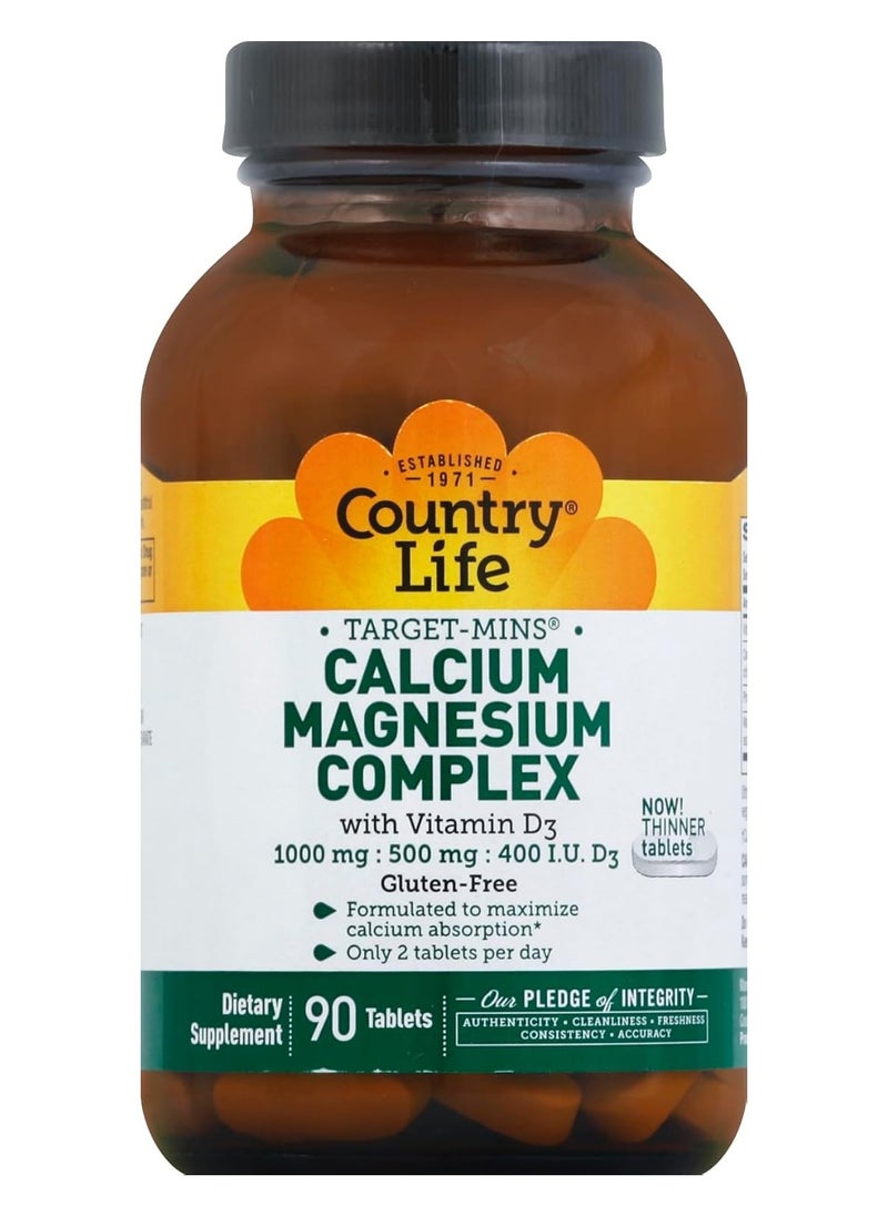 Country Life Country Life - Target-Mins Calcium Magnesium Complex with Vitamin D3-90 Tablets 