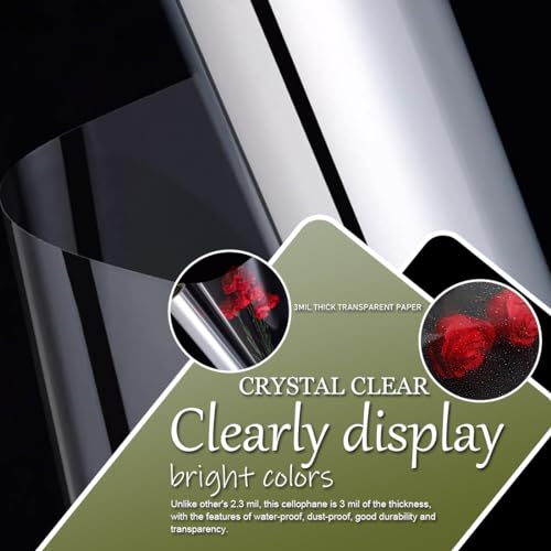 SMART&CASUAL SMARTCASUAL 16 x 150 Clear Cellophane Wrap Roll 3 Mil Thick Wrapping Plastic Film for for Gift Basket Treats Goodie Bouquet Flower Wrapping Covering Packing Supplies - Image 5