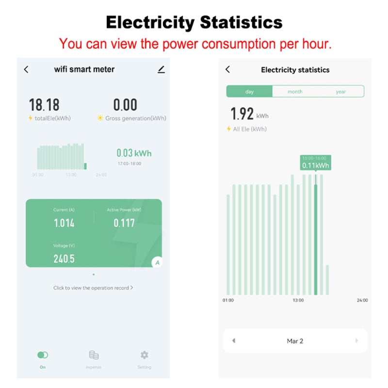 عداد الكهرباء الذكي اللاسلكي أحادي الطور ZigBee من تويا للقياس ثنائي الاتجاه لاستهلاك الطاقة الشمسية مع كشف الجهد والتيار والطاقة، والتحكم عبر تطبيق الهاتف المحمول، ودعم التوقيت - Image 3
