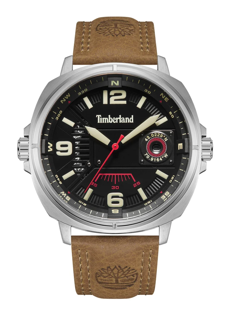 تمبرلاند Breakheart Men's Watch 45mm Analog Black Dial Leather Strap