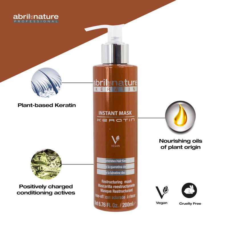 Abril Et Nature Instant Mask Keratin - 1000 ml - Treatment for Severely Damaged Hair - Restores Strength to the Hair Fibre - Powerful Anti-Frizz - Hair Conditioner - Image 5