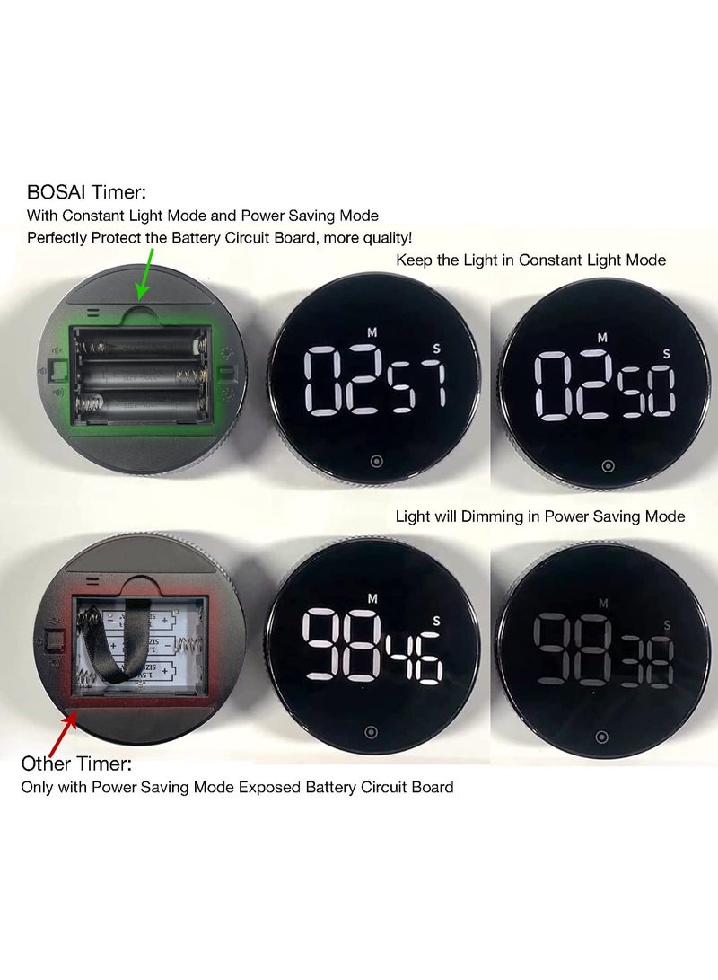 NXT Digital Kitchen Timer, Large Magnetic LED Countdown Timer with Constant Light Function for classrooms, 3-Level Volume, Quiet Egg Timer for Children and The Elderly - Image 4