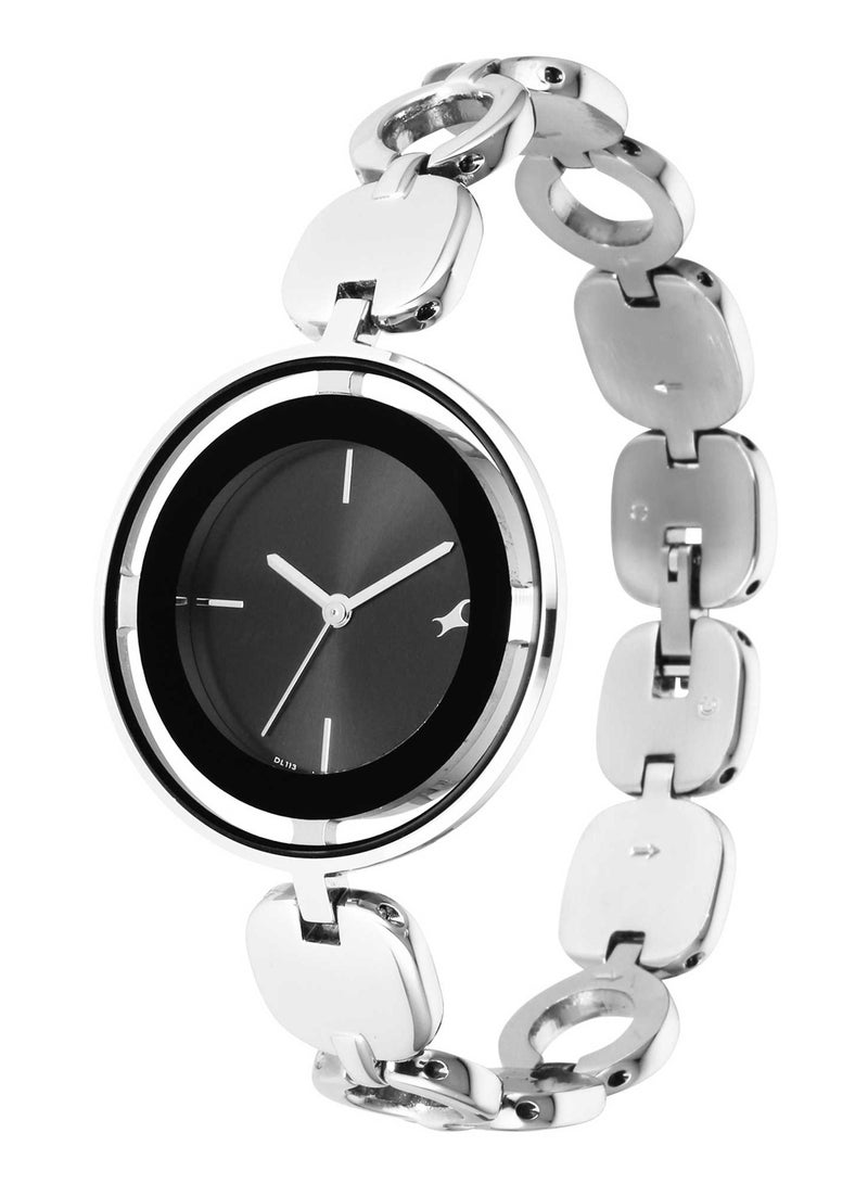 fastrack Fastrack Glitch Quartz Analog Siler Dial Metal Strap Watch for Girls  - Image 1