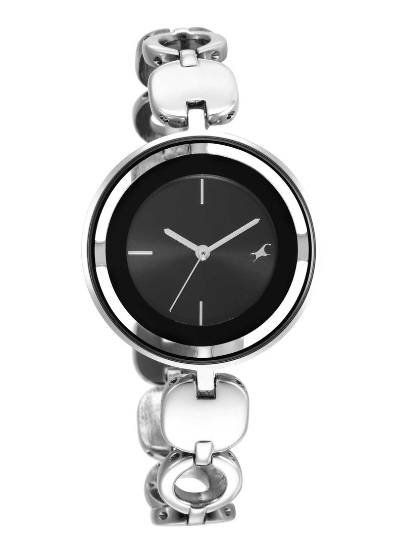 fastrack Fastrack Glitch Quartz Analog Siler Dial Metal Strap Watch for Girls  - Image 2