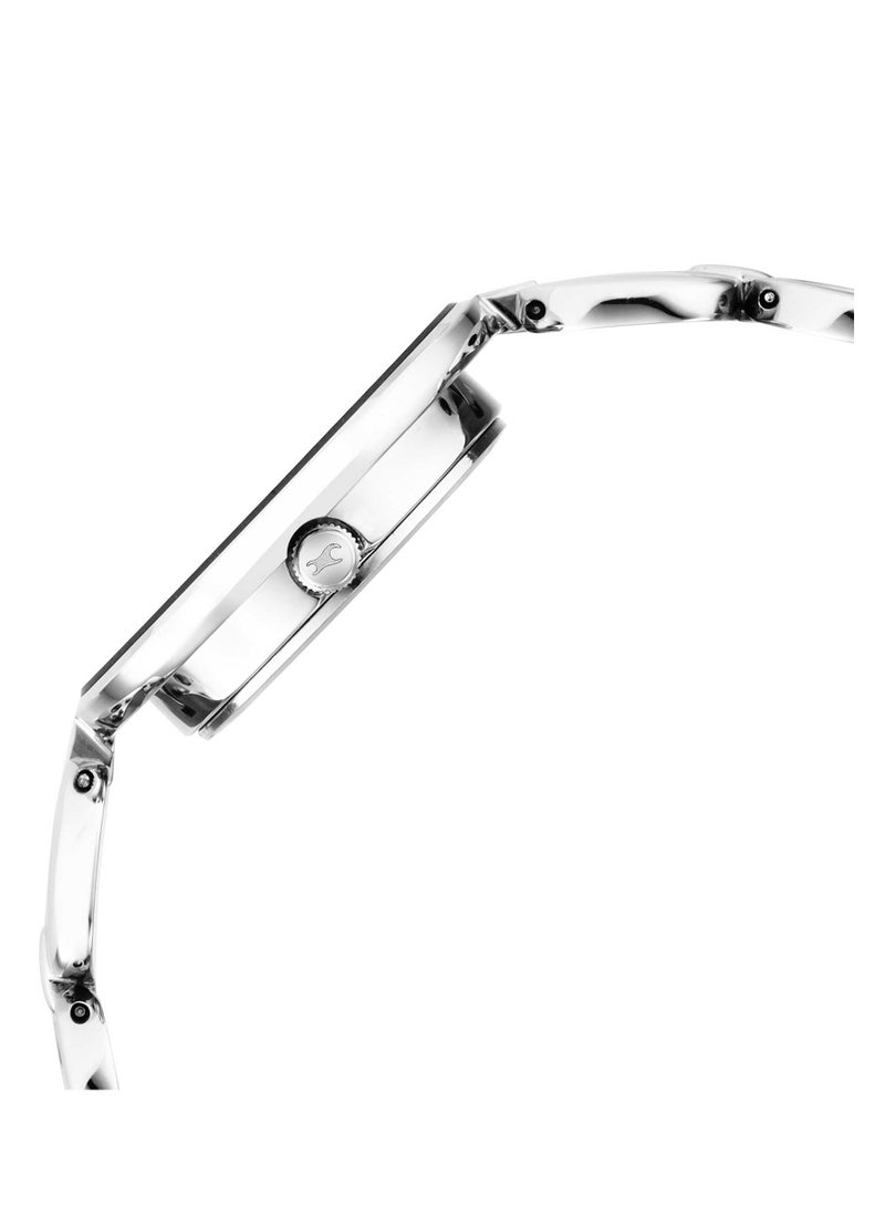 fastrack Fastrack Glitch Quartz Analog Siler Dial Metal Strap Watch for Girls  - Image 3