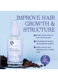 L LUSETA Luseta Biotin B-Complex Hair Oil Thickening & Strengthening for Thin and Dry Hair Promote Hair Growth 3.38oz  - Image 4