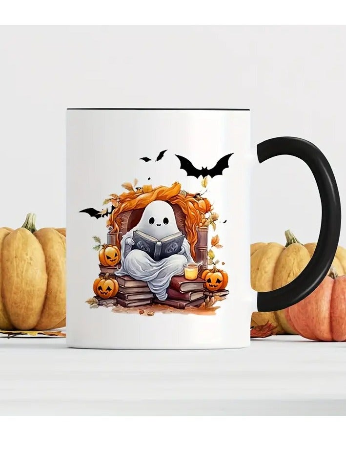 RYN 1PC Insulated Ceramic Halloween Coffee Mug Multipurpose Ghost Pumpkin Design  Ideal for Halloween - Image 2