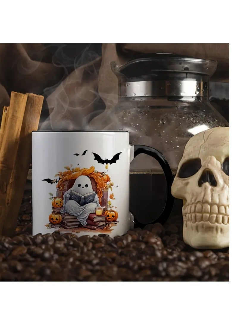 RYN 1PC Insulated Ceramic Halloween Coffee Mug Multipurpose Ghost Pumpkin Design  Ideal for Halloween - Image 5