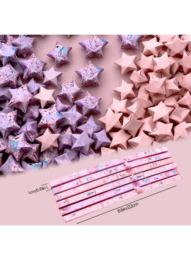 Hvogvok Origami Paper Stars, Colorful Handcraft Origami Lucky Star Paper DIY Paper Arts Creativity Hand Art Crafts (Cherry Blossom Girl(540) sheets) - Image 2