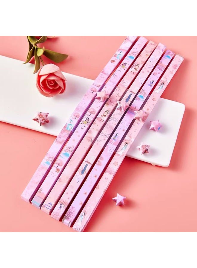 Hvogvok Origami Paper Stars, Colorful Handcraft Origami Lucky Star Paper DIY Paper Arts Creativity Hand Art Crafts (Cherry Blossom Girl(540) sheets) - Image 4