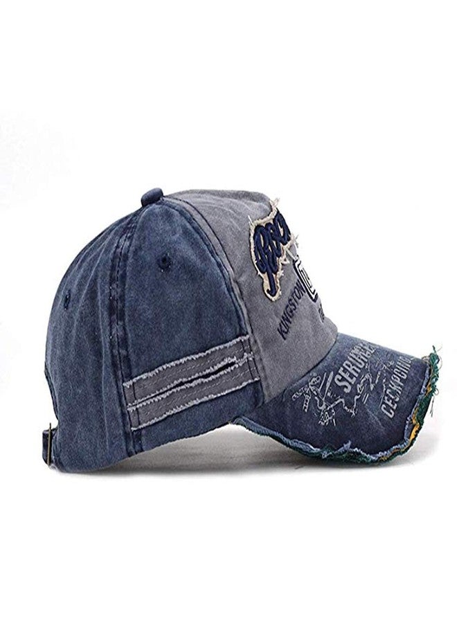 FASHOLIC 1969 Denim Washed Stylish Cap for Men Women with Brim (Fit to Head Size - Approx 54CM to 60CM) (Blue) - Image 5