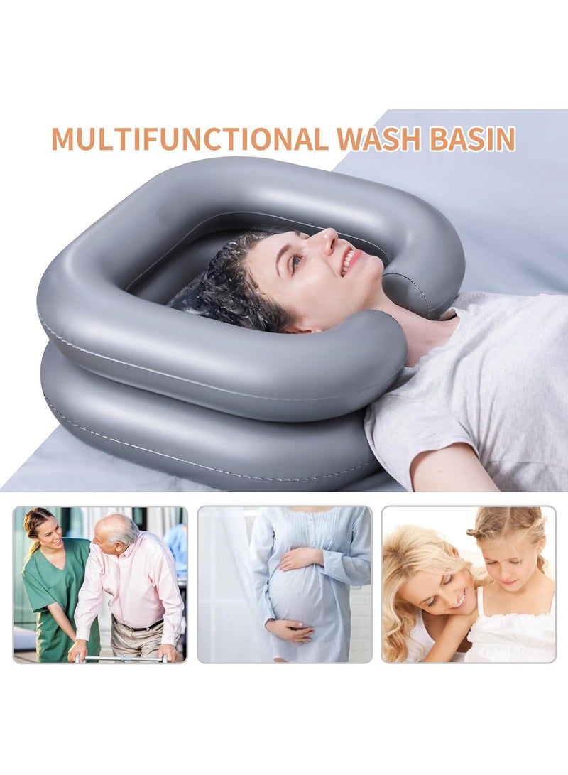 Ru syanl Inflatable Shampoo Basin Portable Shampoo Bowl Hair Washing Basin for Bedridden Disabled Injured Hair Wash Tub for Dreadlocks and at Home Sink Washing  - Image 5