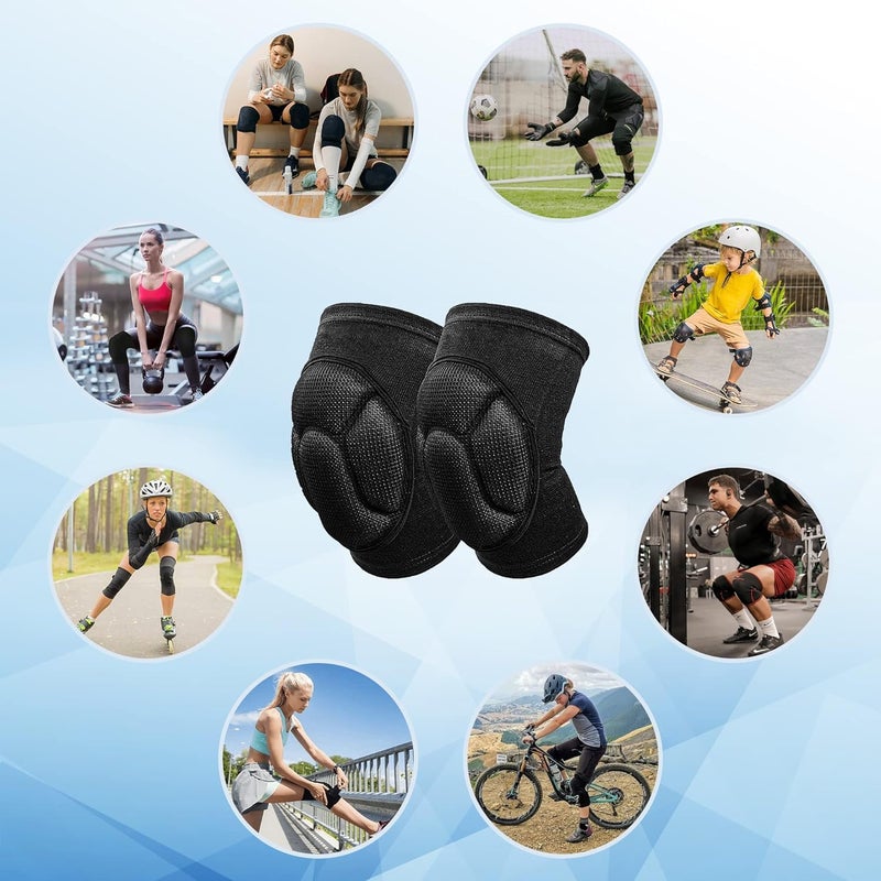 Aakaritr Extra Thick Protective Knee Pads for Men Women, Anti-Slip Collision Avoidance Kneepads with Thick Foam, Knee Pain Pads Safety Guard for Running, Dancing, Gym - 1 Pair - Image 4
