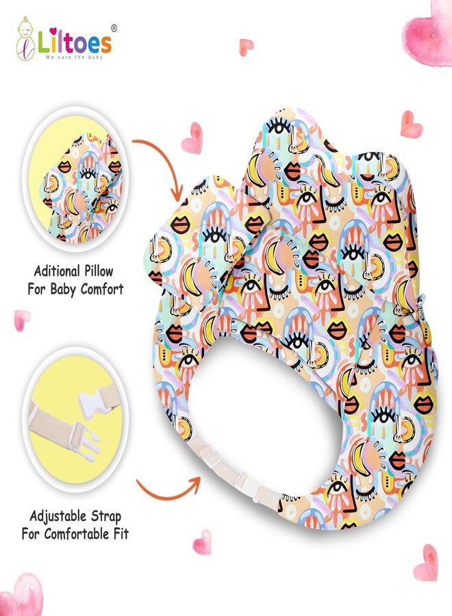 Liltoes Nursing Pillow for Breastfeeding, Plus Size Breast Feeding Pillow with Security Fence Design for Extra Baby Support Adjustable Waist Strap | Baby Pillow | Removable Premium Cover | Doodle Face - Image 5