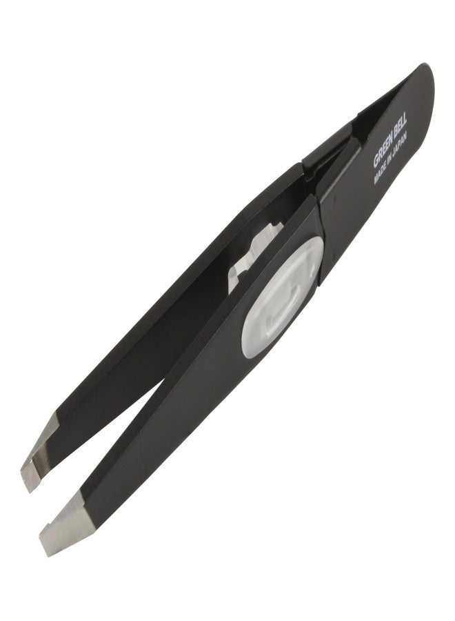 SEKI EDGE SS-518 Amazing Tweezer - Slant Tip Stainless Steel Black - Image 1