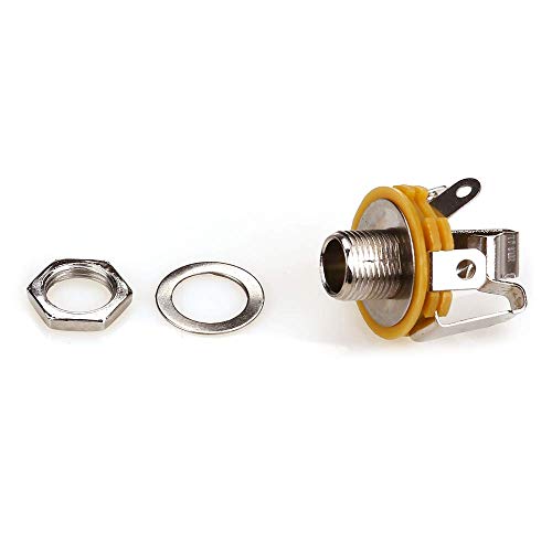 HUASEN TRS Socket,Stereo 3-Conductor Input Jack, 1/4", TRS Panel Mount Socket with Washer and Nut Solder Type for Guitar Pedals Bass Fender Footswitch and Any Other Applications with 6.35mm(4Pack) HUASEN - Image 5