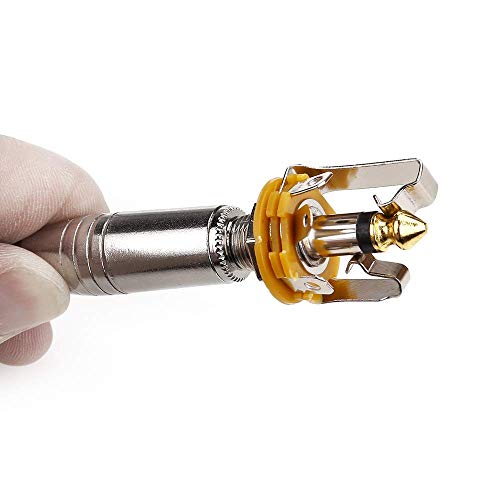 HUASEN TRS Socket,Stereo 3-Conductor Input Jack, 1/4", TRS Panel Mount Socket with Washer and Nut Solder Type for Guitar Pedals Bass Fender Footswitch and Any Other Applications with 6.35mm(4Pack) HUASEN - Image 4