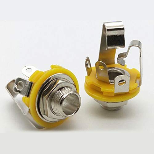 HUASEN TRS Socket,Stereo 3-Conductor Input Jack, 1/4", TRS Panel Mount Socket with Washer and Nut Solder Type for Guitar Pedals Bass Fender Footswitch and Any Other Applications with 6.35mm(4Pack) HUASEN - Image 2