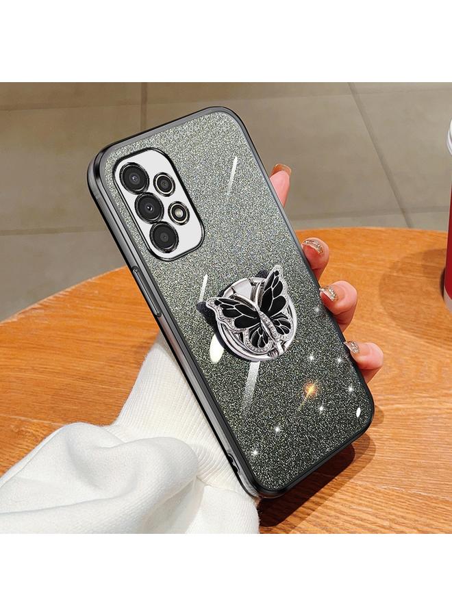 S-TOP Case For Samsung Galaxy A53 5G Plated Gradient Glitter Butterfly Holder TPU Phone Case - Image 1
