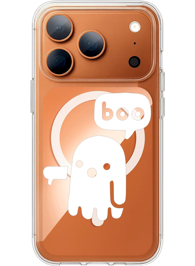 Theodor Magnetic Case for Apple iPhone 17 Pro Max Compatible with MagSafe Wireless Charging, Shockproof Phone Bumper Cover - Boo - White - Image 1