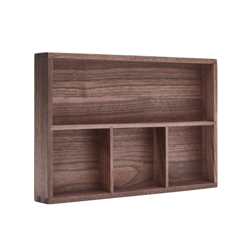 pandapark Wood Organizer TrayBlack WalnutDesk  Drawer Storage Box Walnut Master