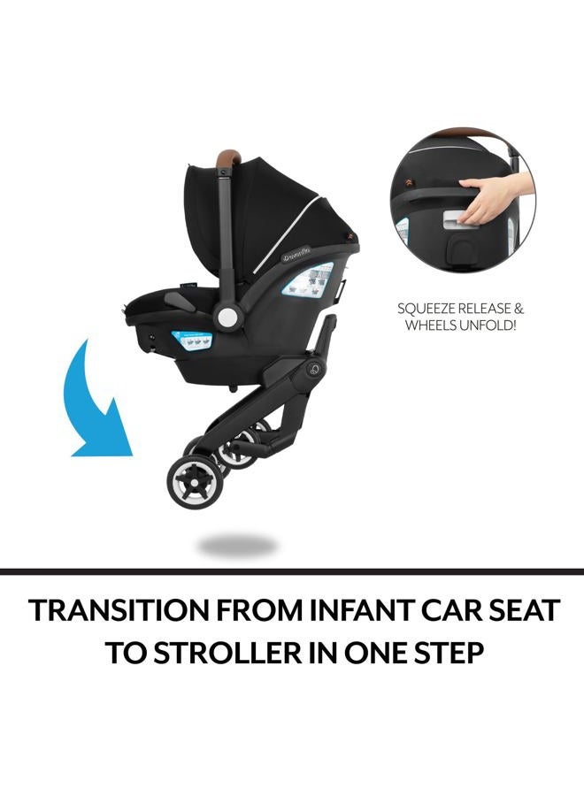 evenflo Gold Shyft DualRide Infant Car Seat and Stroller Combo w/Carryall Storage (Moonstone Gray) - Image 2