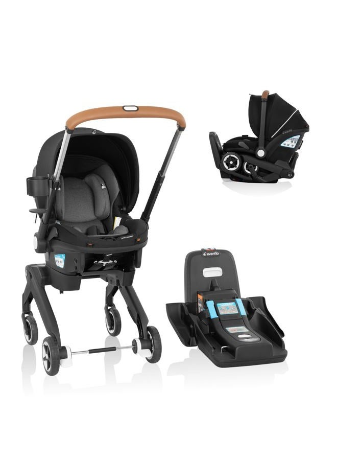 evenflo Gold Shyft DualRide Infant Car Seat and Stroller Combo w/Carryall Storage (Moonstone Gray) - Image 1