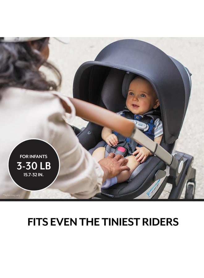 evenflo Gold Shyft DualRide Infant Car Seat and Stroller Combo w/Carryall Storage (Moonstone Gray) - Image 4