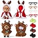 Simgoing 2 Sets Christmas 17 cm67 Inch Doll Clothes Outfits Accessories Dolls with Shoes Glasses Costume Stylish Adorable Dress up for Christmas Winter Holiday Decor GiftsClassic Style - Image 2