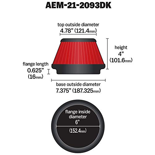 AEM 21-2093DK DryFlow Air Filter - Image 2