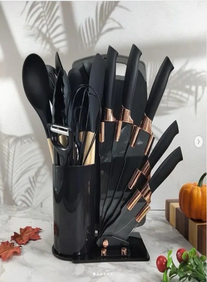 ZEESQUARE 19‑Piece Silicone Kitchenware Set – Wooden Handle Cooking Utensils, High Heat Resistant Non‑Stick Silicone Tools for Pots & Pans - Image 4