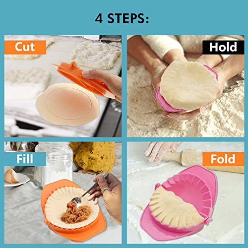Zoie + Chloe Set of 3 Dough Press - Plastic Pastry Shaper & Empanada Maker Press With Crimped Crust Edges - Kitchen Tools For Making Dumplings, Hand Pie, Ravioli, Pierogi, Turnover - 4”, 5”, 6” - Image 4