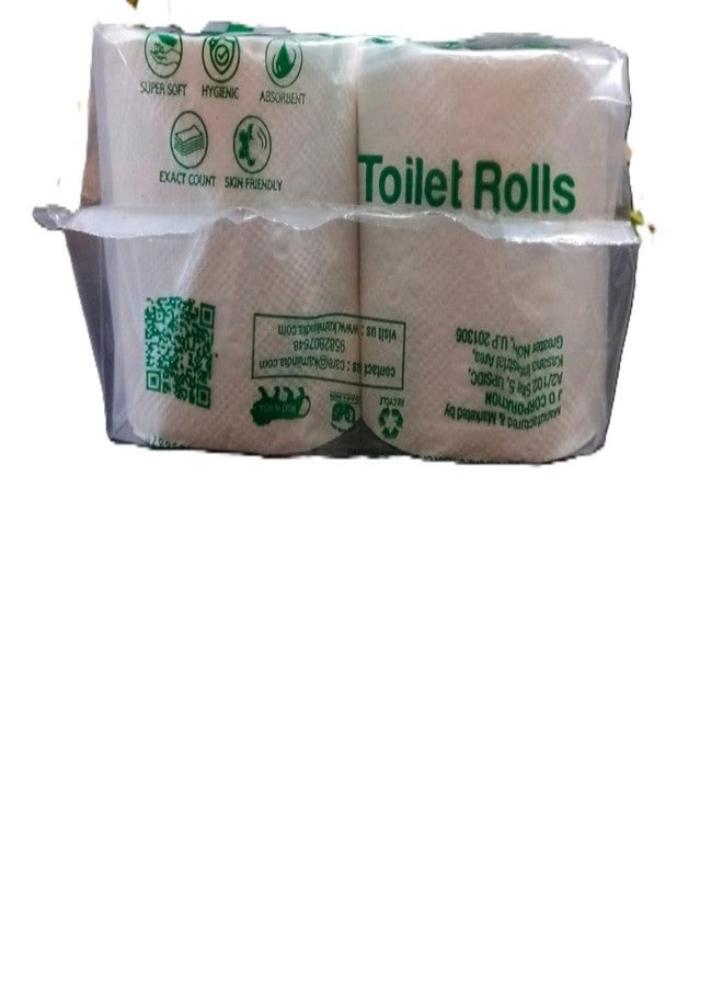 كامي عبوة من 4 لفات من ورق تواليت كامي | طبقتان، 100 مم × 100 مم | 255 ورقة لكل لفة | إجمالي 2040 ورقة | مناديل حمام ناعمة وماصة | أساسيات النظافة الشخصية للعائلة - Image 3