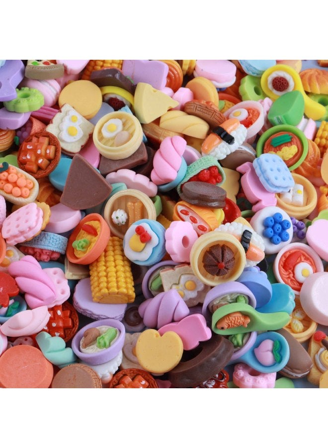 Mixed Simulation Food Play Handmade DIY Material Hair Accessories Refrigerator Sticker Cream Glue Mobile Phone Case Simulation Resin Match-Color:Mixed Medium And Large Food Toys  - Image 1