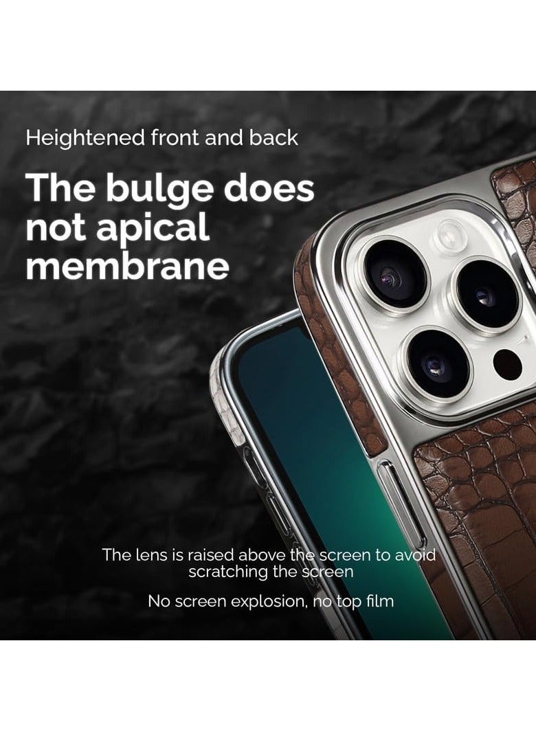 LIMITLESS Leather Case for iPhone 15 Pro Max, Back Protector Slim Fit, Soft Grip Luxury Leather Cover, Logo Cutouts, Anti-Scratch Full Phone Back Case with Shockproof and Fall Protection, Brown - Image 3