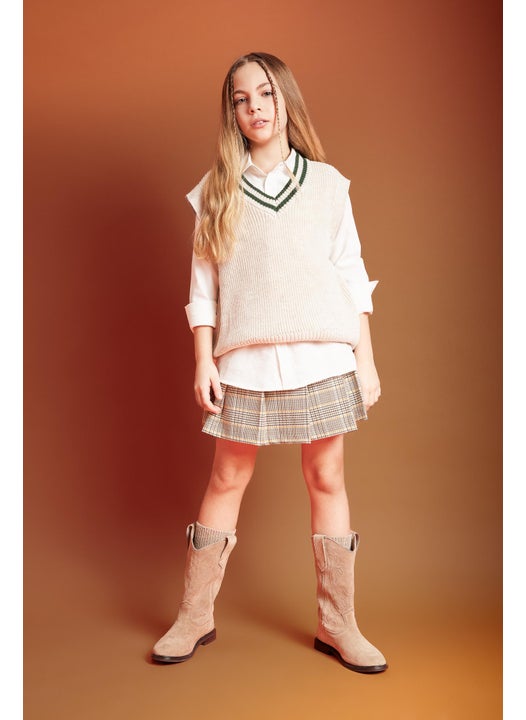 Girl Gabardine Regular Fit Skirt