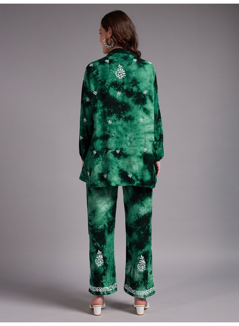 Alaya Women Hand Embroidered Chikankari Rayon Co-ord Set-AL4093KS - Image 2