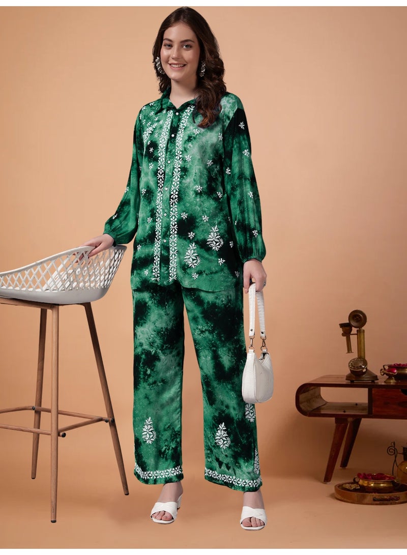 Alaya Women Hand Embroidered Chikankari Rayon Co-ord Set-AL4093KS - Image 3