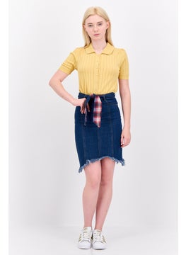 ONLY Women Denim Belted Mini Skirt, Blue  - Image 2