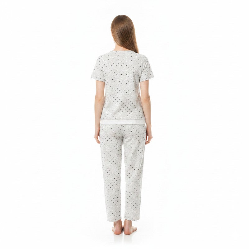 JOANNA 2-Piece Pajama Set Short Sleeve Top and Pants Soft Printed Sleepwear for Women - Image 2