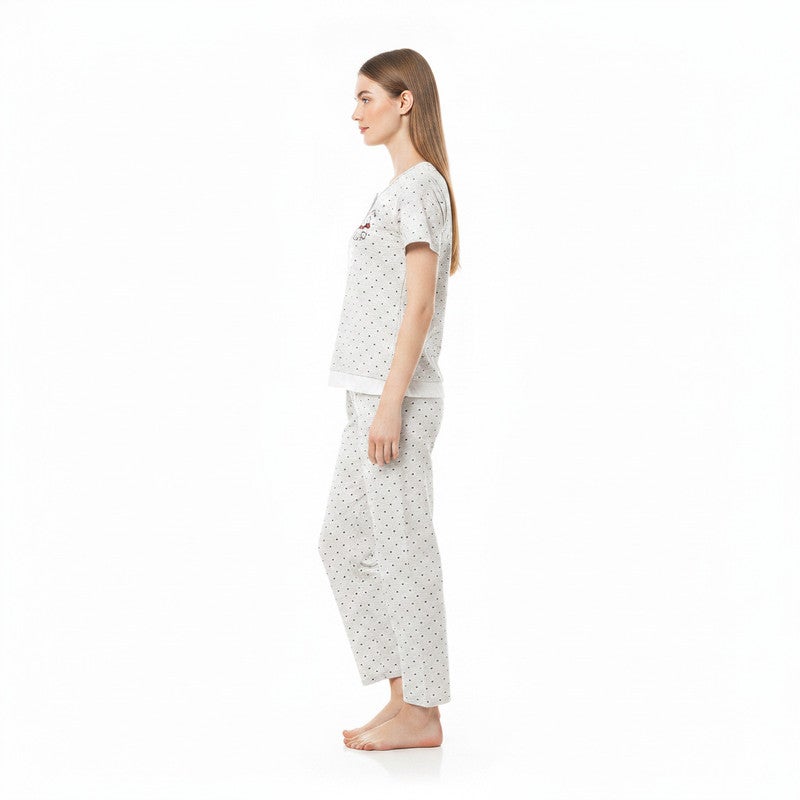JOANNA 2-Piece Pajama Set Short Sleeve Top and Pants Soft Printed Sleepwear for Women - Image 4