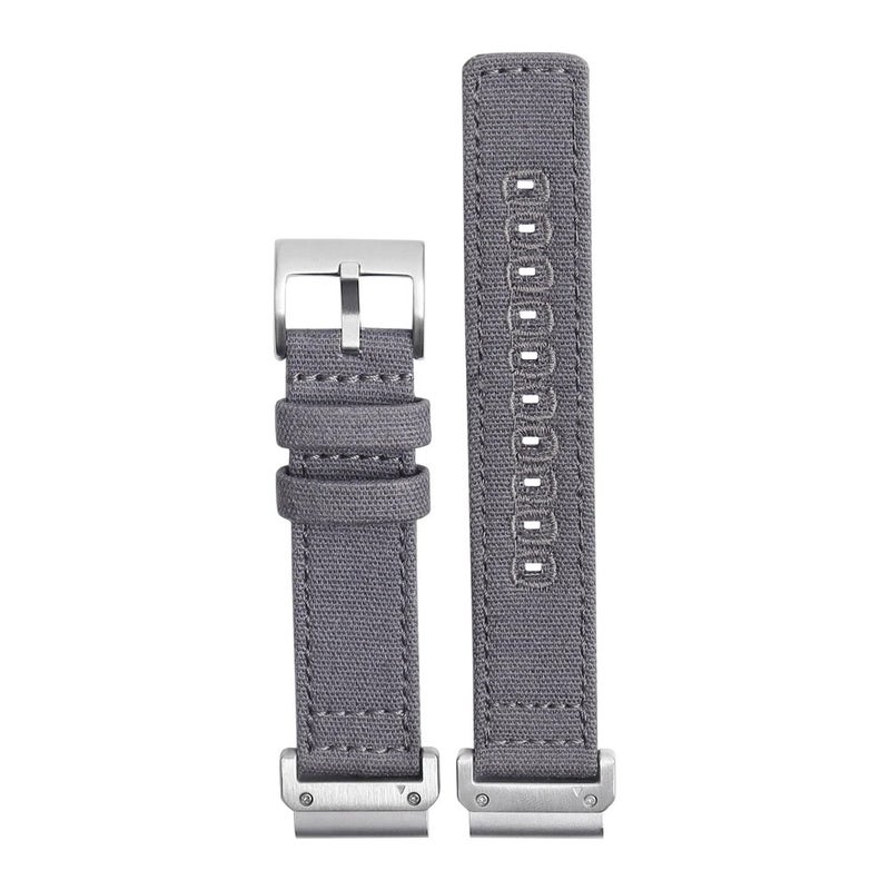 Bluejw Canvas Watch Strap Compatible with Garmin Fenix 6X Pro 5X, Breathable Quick Release Replacement Band - Image 1