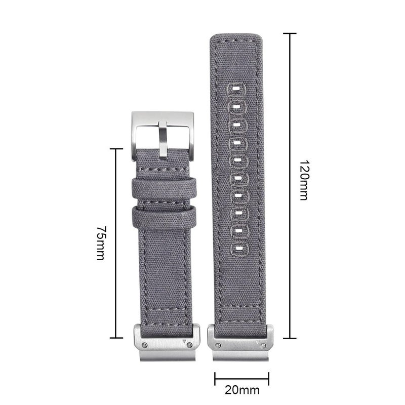 Bluejw Canvas Watch Strap Compatible with Garmin Fenix 6X Pro 5X, Breathable Quick Release Replacement Band - Image 4