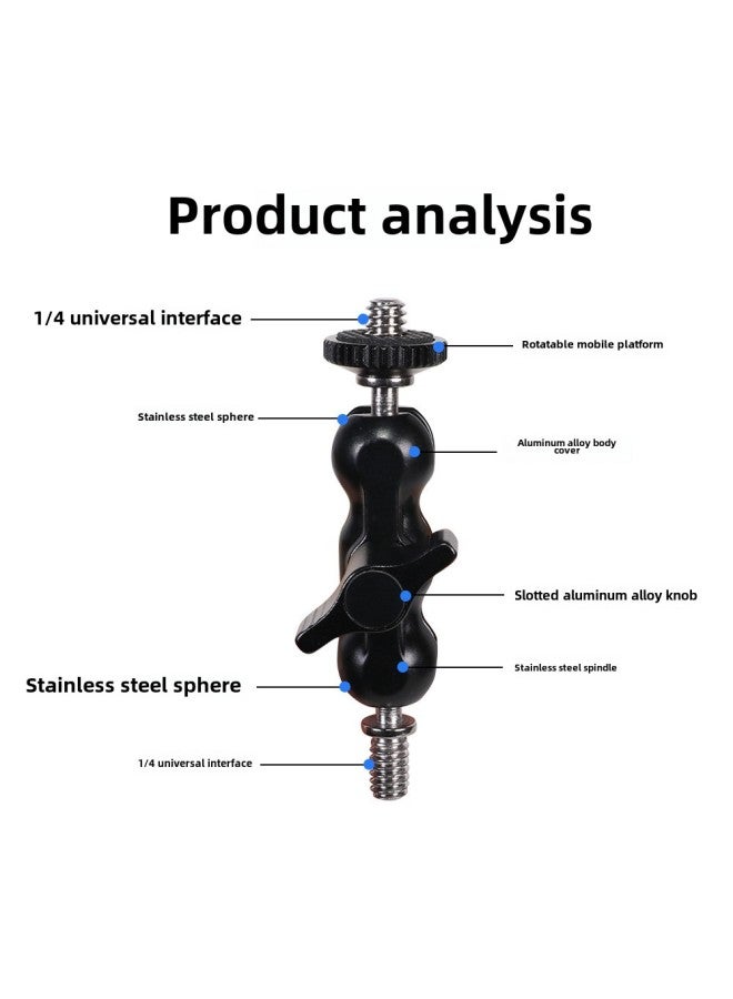Generic Double Ball Head Universal Bracket SLR Camera Monitor Magic Handle Strange Hand Hot Boot Bracket Pea Clip Strange Hand-Color:73mm Pea Clip - Image 1
