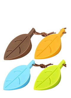 KASTWAVE 4Pcs Door Stopper Wedge Finger Protector, Silicone Door Stops, Cute Colorful Cartoon Leaf Style Secure Flexible Decorative Finger Protector, for Home and Office  - Image 1