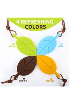 KASTWAVE 4Pcs Door Stopper Wedge Finger Protector, Silicone Door Stops, Cute Colorful Cartoon Leaf Style Secure Flexible Decorative Finger Protector, for Home and Office  - Image 5