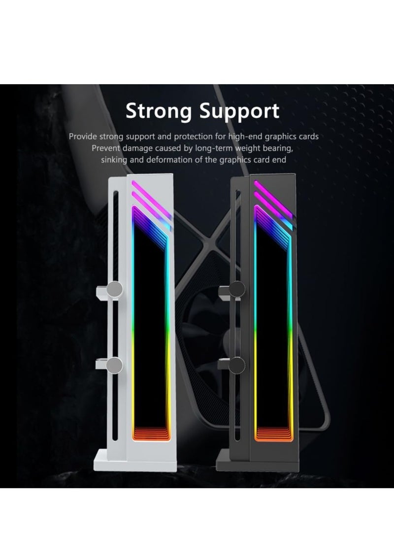 SYOSI Graphics Card Support, ARGB GPU Stand Adjustable 5V 3PIN Video Card Holder Anti-sag Bracket Magnetic Base Anti-Skid Display Card Brace Rack Computer Graphic Processing Unit Accessories (Black)  - Image 3