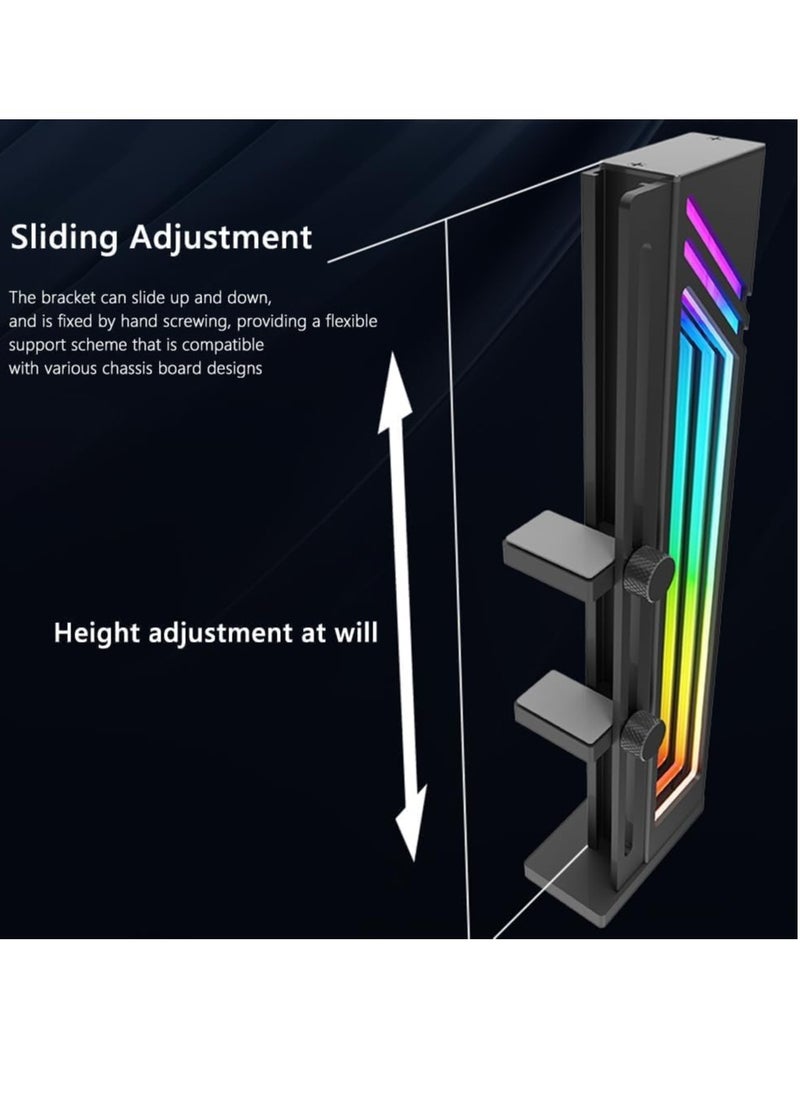 SYOSI Graphics Card Support, ARGB GPU Stand Adjustable 5V 3PIN Video Card Holder Anti-sag Bracket Magnetic Base Anti-Skid Display Card Brace Rack Computer Graphic Processing Unit Accessories (Black)  - Image 5