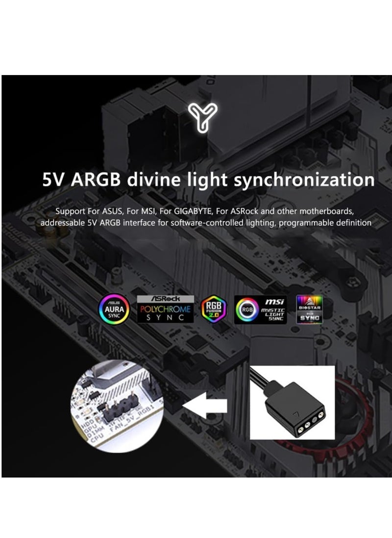 SYOSI - Graphics Card Support, ARGB GPU Stand Adjustable 5V 3PIN Video Card Holder Anti-sag Bracket Magnetic Base Anti-Skid Display Card Brace Rack Computer Graphic Processing Unit Accessories (Black) - Image 1